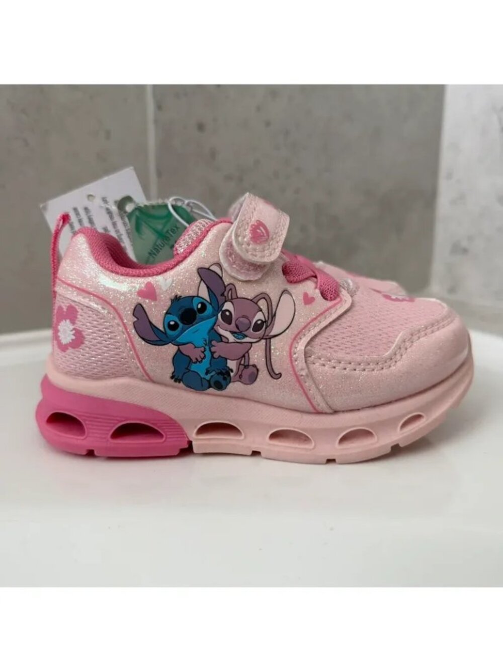 Stitch Girls Velcro Sneakers Size 6 Baby